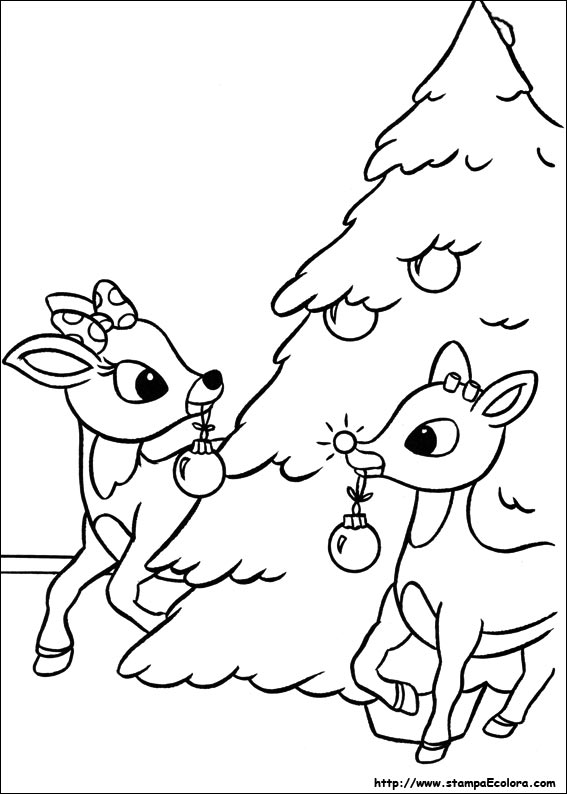 Disegni Rudolph, il cucciolo dal naso rosso